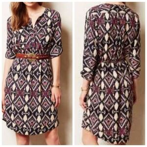 Anthropologie Holding Horses Mira Ikat Shirt Dress 6